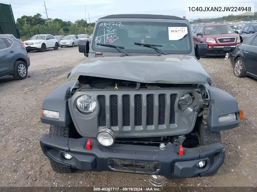 1C4GJXAN2JW224948 2018 Jeep Wrangler Sport S 4X4