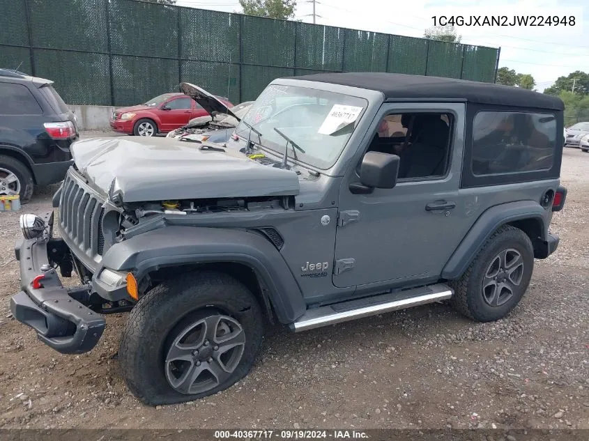 1C4GJXAN2JW224948 2018 Jeep Wrangler Sport S 4X4