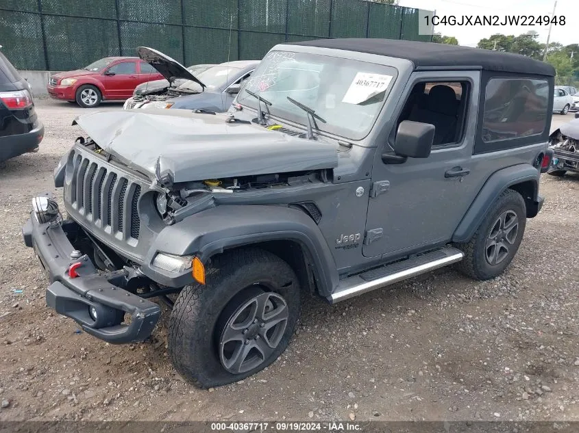 1C4GJXAN2JW224948 2018 Jeep Wrangler Sport S 4X4