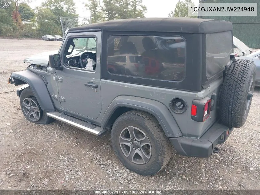 1C4GJXAN2JW224948 2018 Jeep Wrangler Sport S 4X4