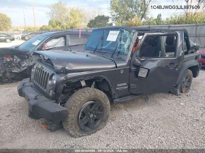 2018 Jeep Wrangler Jk Unlimited Sport VIN: 1C4BJWDG3JL887609 Lot: 40369095