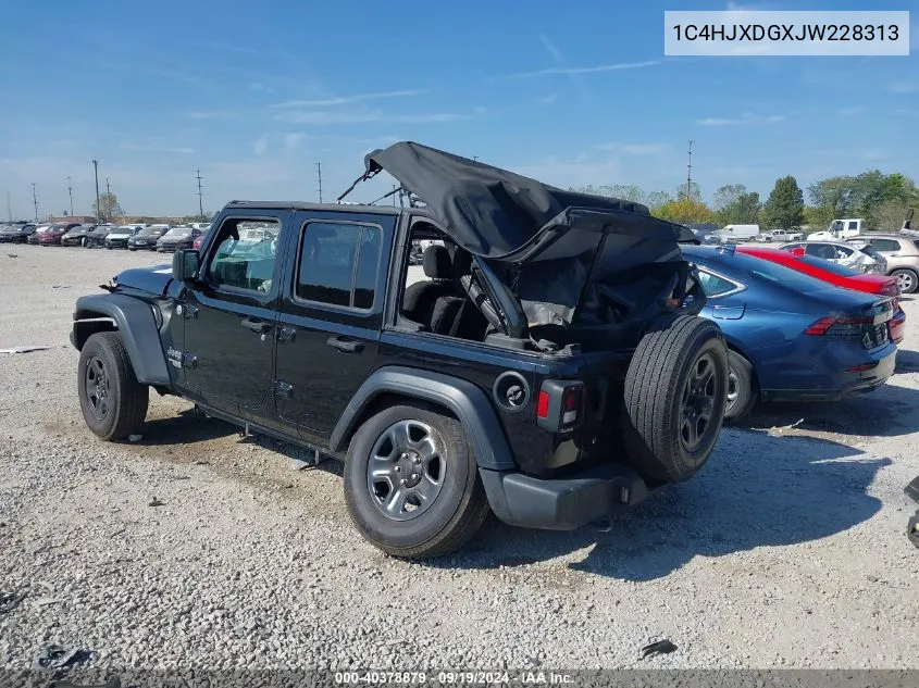 2018 Jeep Wrangler Unlimited Sport S 4X4 VIN: 1C4HJXDGXJW228313 Lot: 40378879