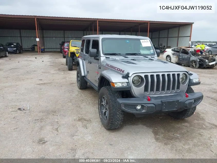 2018 Jeep Wrangler Unlimited Rubicon 4X4 VIN: 1C4HJXFG4JW119052 Lot: 40399381