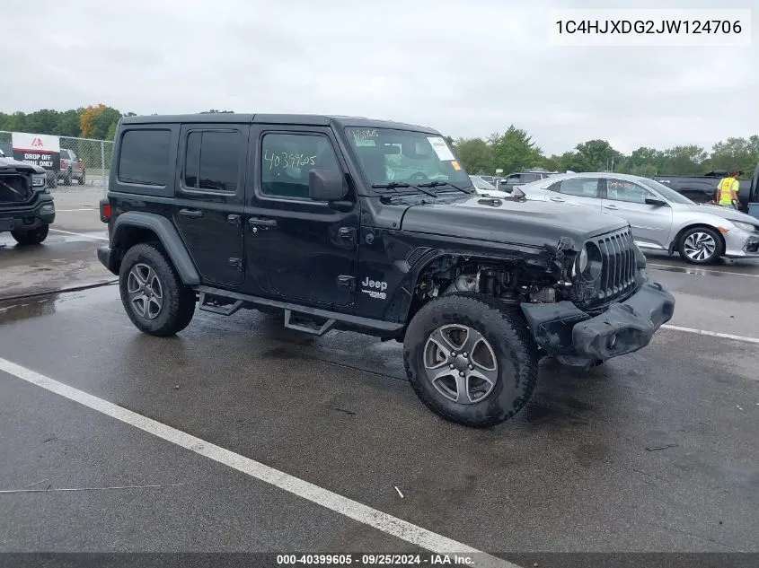 1C4HJXDG2JW124706 2018 Jeep Wrangler Unlimited Sport S 4X4