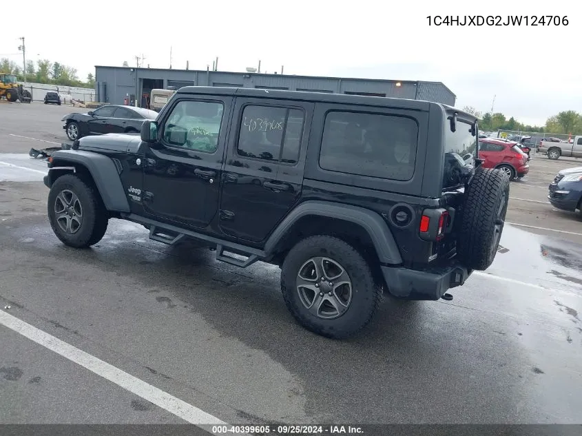 1C4HJXDG2JW124706 2018 Jeep Wrangler Unlimited Sport S 4X4