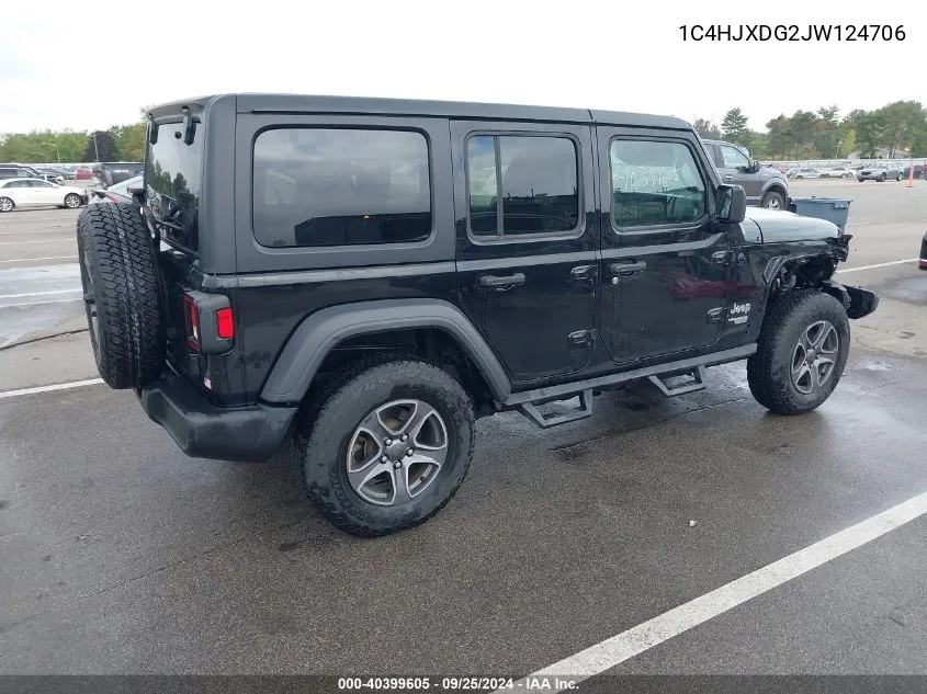 1C4HJXDG2JW124706 2018 Jeep Wrangler Unlimited Sport S 4X4