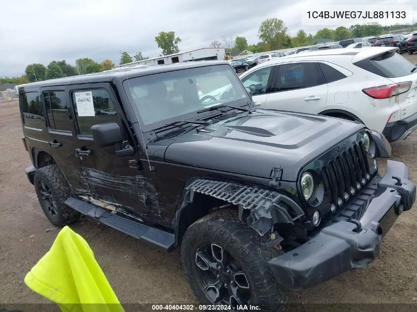 2018 Jeep Wrangler Jk Unlimited Sahara VIN: 1C4BJWEG7JL881133 Lot: 40404302