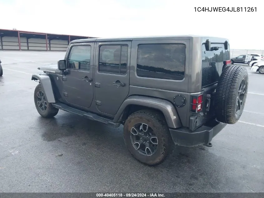 2018 Jeep Wrangler Unlimited Sahara VIN: 1C4HJWEG4JL811261 Lot: 40405118