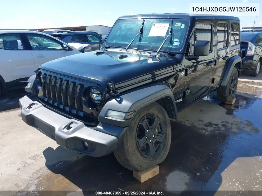 1C4HJXDG5JW126546 2018 Jeep Wrangler Unlimited Sport S 4X4