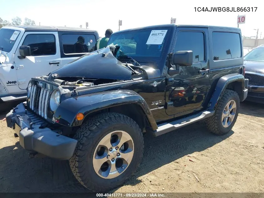 2018 Jeep Wrangler Jk Sahara 4X4 VIN: 1C4AJWBG8JL866317 Lot: 40413771