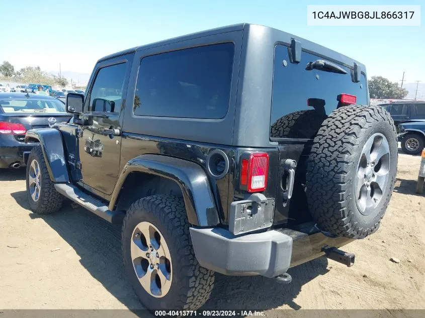 2018 Jeep Wrangler Jk Sahara 4X4 VIN: 1C4AJWBG8JL866317 Lot: 40413771