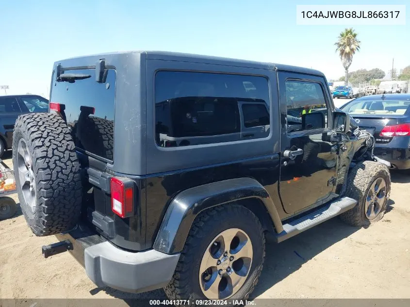 2018 Jeep Wrangler Jk Sahara 4X4 VIN: 1C4AJWBG8JL866317 Lot: 40413771