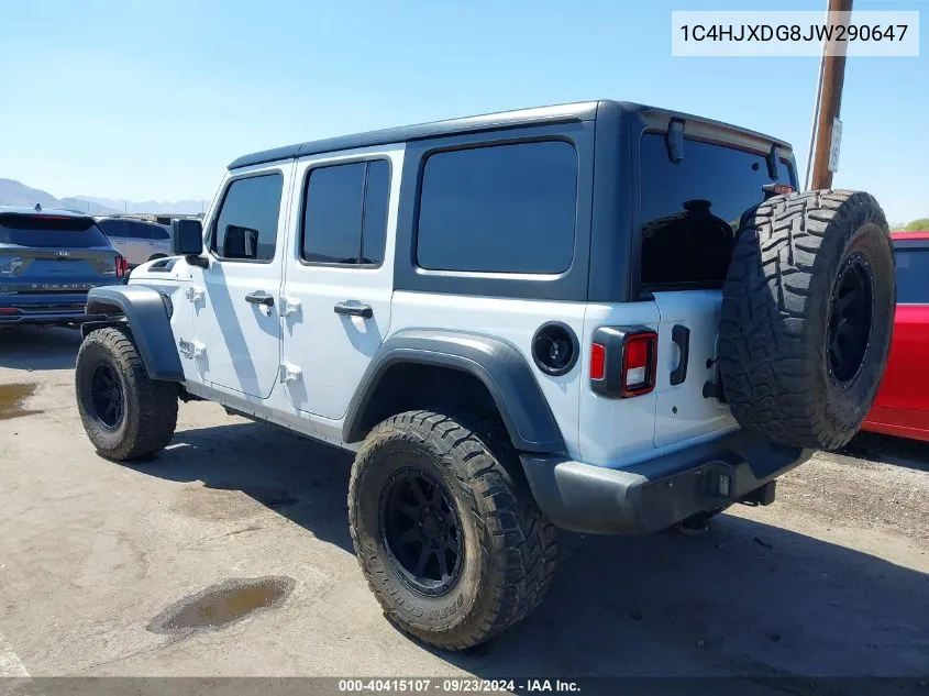 1C4HJXDG8JW290647 2018 Jeep Wrangler Unlimited Sport S 4X4