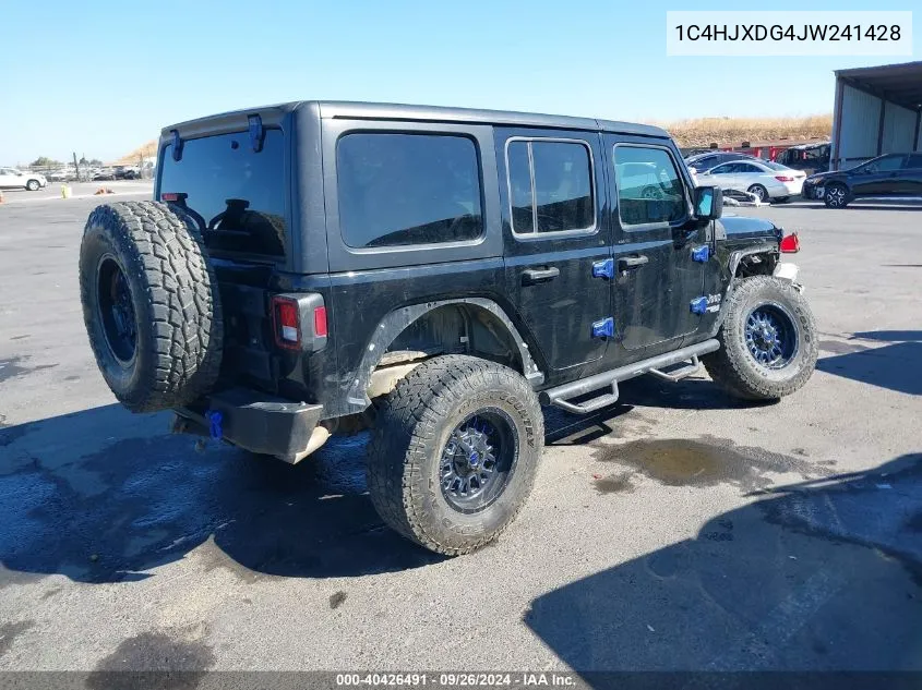 1C4HJXDG4JW241428 2018 Jeep Wrangler Unlimited Sport S 4X4