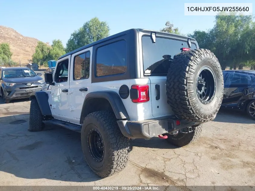 2018 Jeep Wrangler Unlimited Rubicon 4X4 VIN: 1C4HJXFG5JW255660 Lot: 40430219