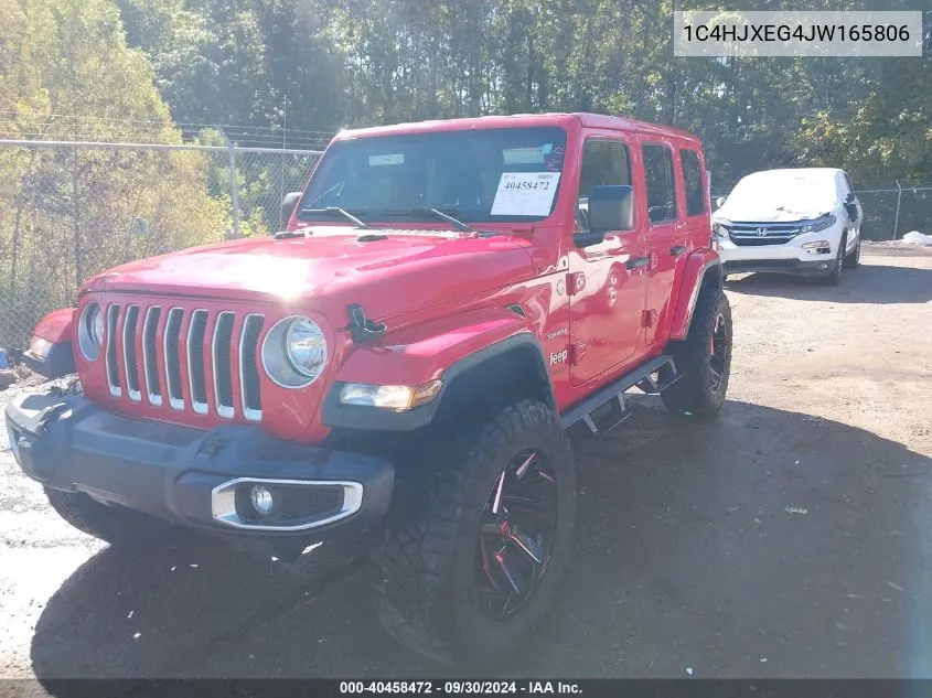 2018 Jeep Wrangler Unlimited Sahara 4X4 VIN: 1C4HJXEG4JW165806 Lot: 40458472