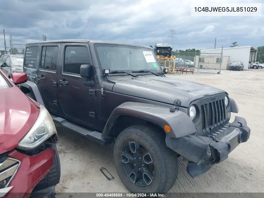 2018 Jeep Wrangler Jk Unlimited Altitude 4X4 VIN: 1C4BJWEG5JL851029 Lot: 40459585