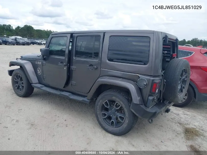 2018 Jeep Wrangler Jk Unlimited Altitude 4X4 VIN: 1C4BJWEG5JL851029 Lot: 40459585