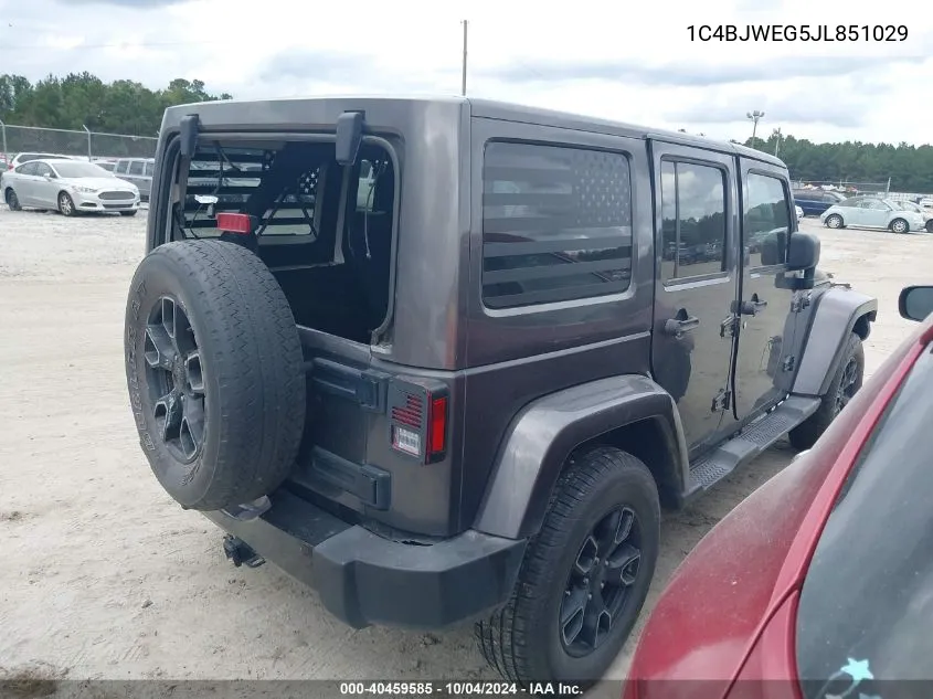 2018 Jeep Wrangler Jk Unlimited Altitude 4X4 VIN: 1C4BJWEG5JL851029 Lot: 40459585