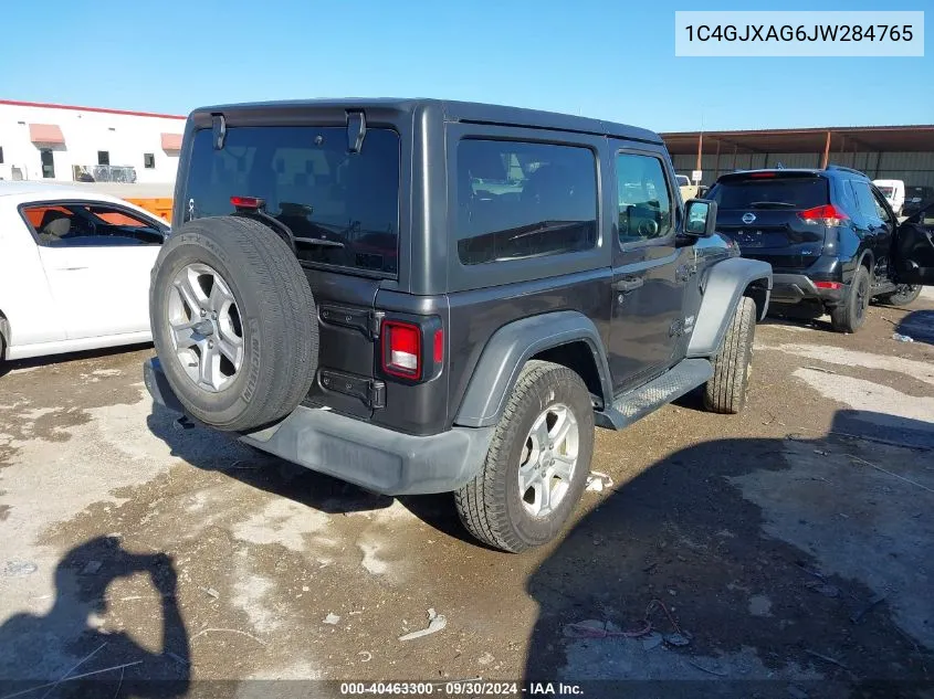 2018 Jeep Wrangler Sport VIN: 1C4GJXAG6JW284765 Lot: 40463300