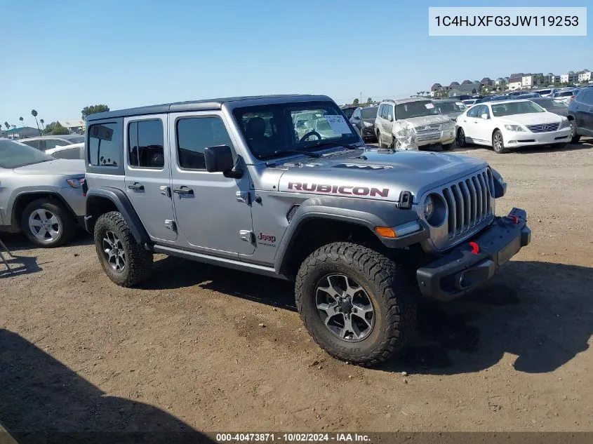 1C4HJXFG3JW119253 2018 Jeep Wrangler Unlimited Rubicon 4X4