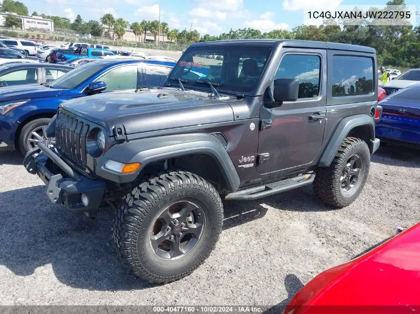 1C4GJXAN4JW222795 2018 Jeep Wrangler Sport