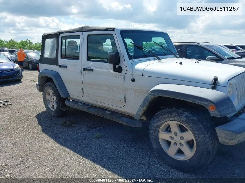 2018 Jeep Wrangler Jk Unlimited Sport 4X4 VIN: 1C4BJWDG6JL811267 Lot: 40481126