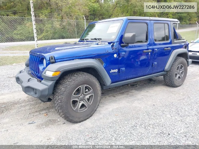 1C4HJXDG6JW227286 2018 Jeep Wrangler Unlimited Sport S 4X4