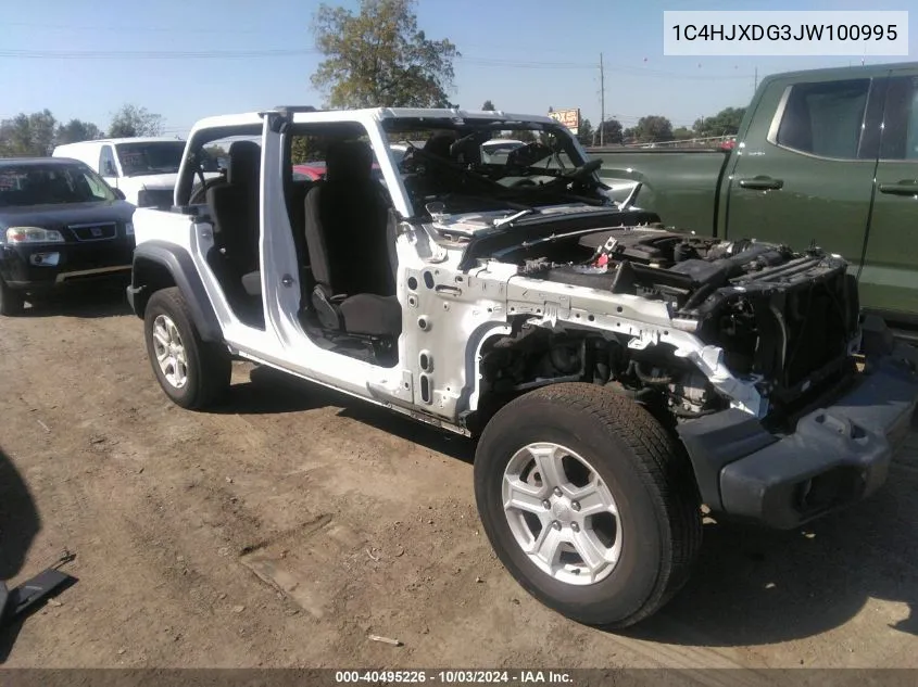 1C4HJXDG3JW100995 2018 Jeep Wrangler Unlimited Sport S 4X4