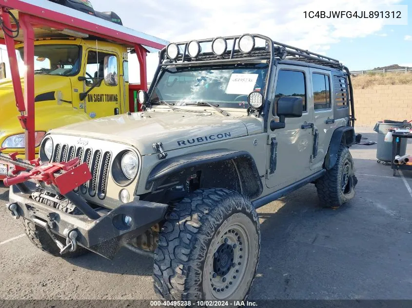 2018 Jeep Wrangler Jk Unlimited Rubicon 4X4 VIN: 1C4BJWFG4JL891312 Lot: 40495238