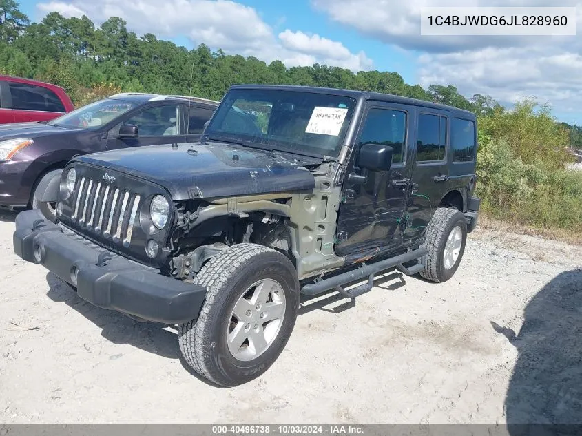 2018 Jeep Wrangler Jk Unlimited Sport S 4X4 VIN: 1C4BJWDG6JL828960 Lot: 40496738