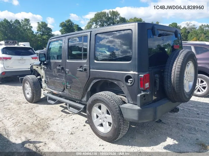 2018 Jeep Wrangler Jk Unlimited Sport S 4X4 VIN: 1C4BJWDG6JL828960 Lot: 40496738