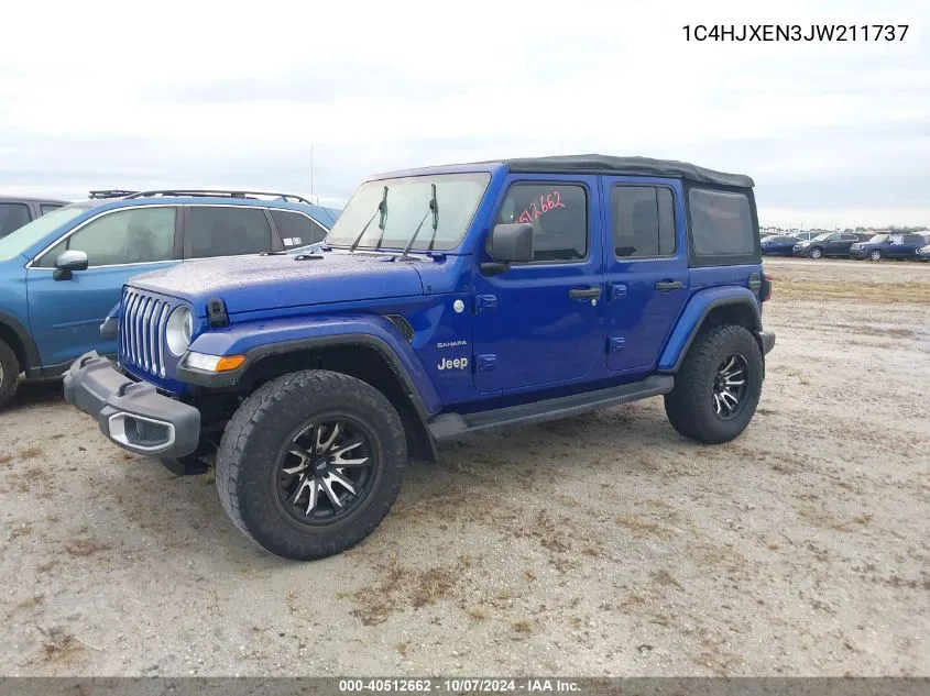 1C4HJXEN3JW211737 2018 Jeep Wrangler Unlimited Sahara