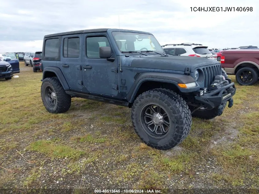 2018 Jeep Wrangler Unlimited Sahara VIN: 1C4HJXEG1JW140698 Lot: 40513645