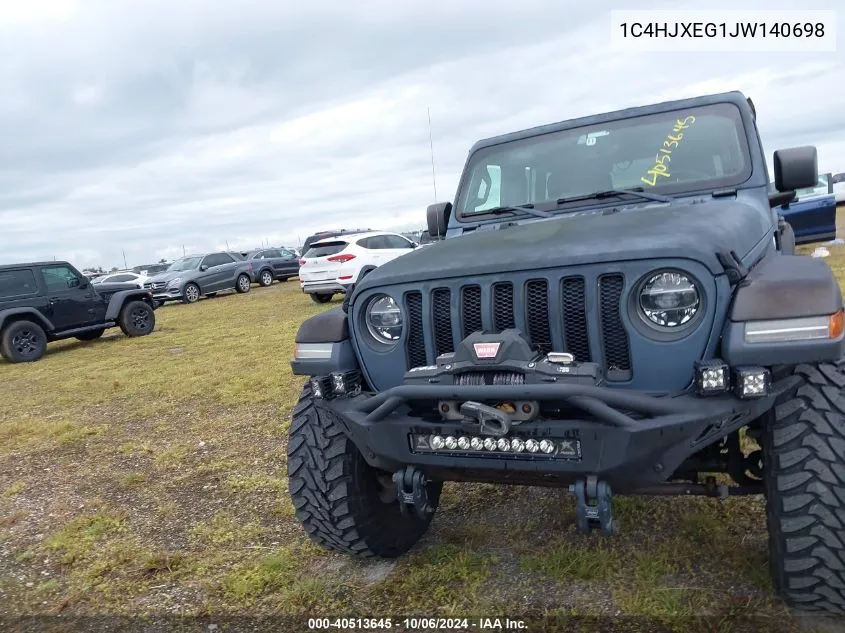 2018 Jeep Wrangler Unlimited Sahara VIN: 1C4HJXEG1JW140698 Lot: 40513645