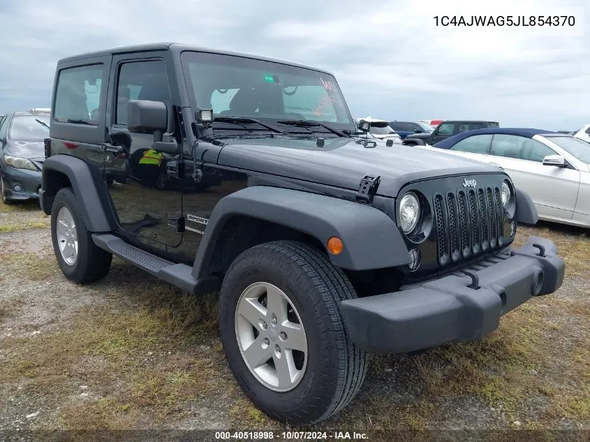 2018 Jeep Wrangler Jk Sport VIN: 1C4AJWAG5JL854370 Lot: 40518998