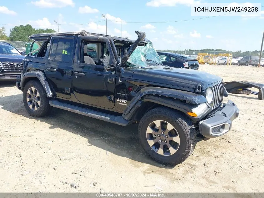 2018 Jeep Wrangler Unlimited Sahara 4X4 VIN: 1C4HJXEN5JW249258 Lot: 40543707