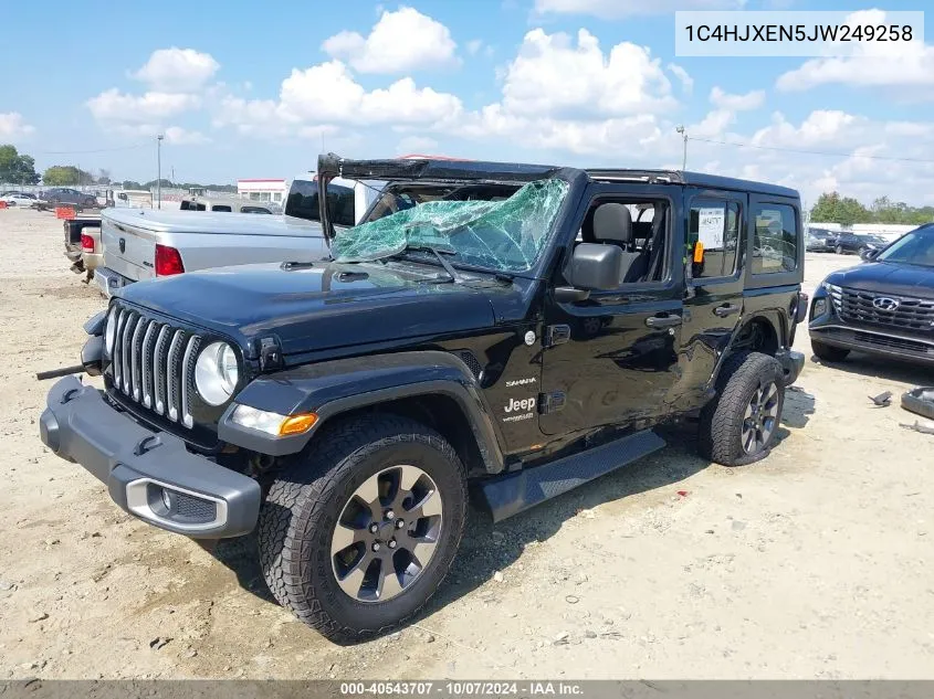 2018 Jeep Wrangler Unlimited Sahara 4X4 VIN: 1C4HJXEN5JW249258 Lot: 40543707