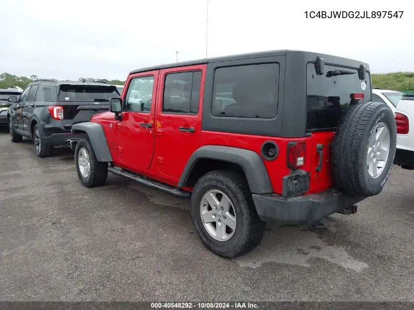 2018 Jeep Wrangler Unlimited Sport VIN: 1C4BJWDG2JL897547 Lot: 40548292