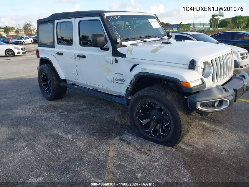 2018 Jeep Wrangler Unlimited Sahara 4X4 VIN: 1C4HJXEN1JW201076 Lot: 40660387