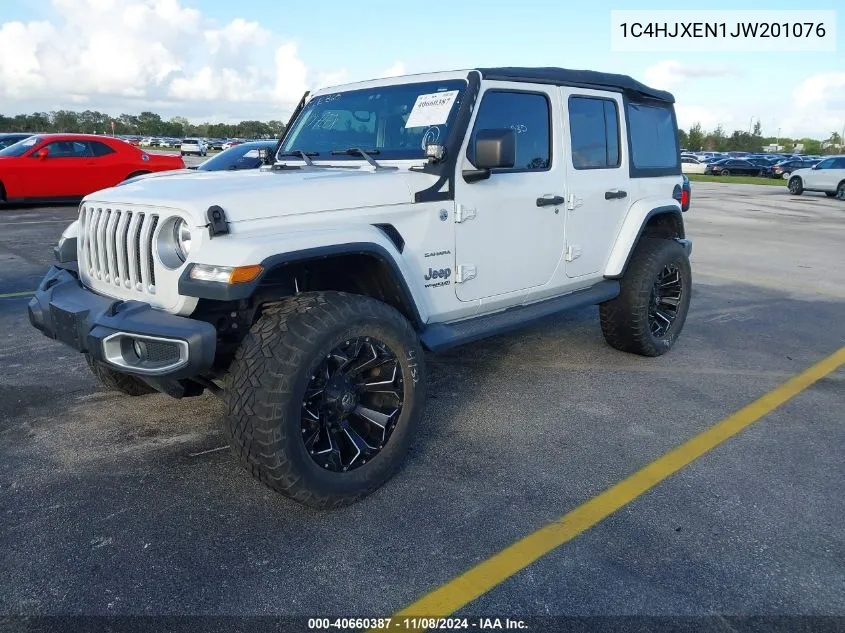 2018 Jeep Wrangler Unlimited Sahara 4X4 VIN: 1C4HJXEN1JW201076 Lot: 40660387