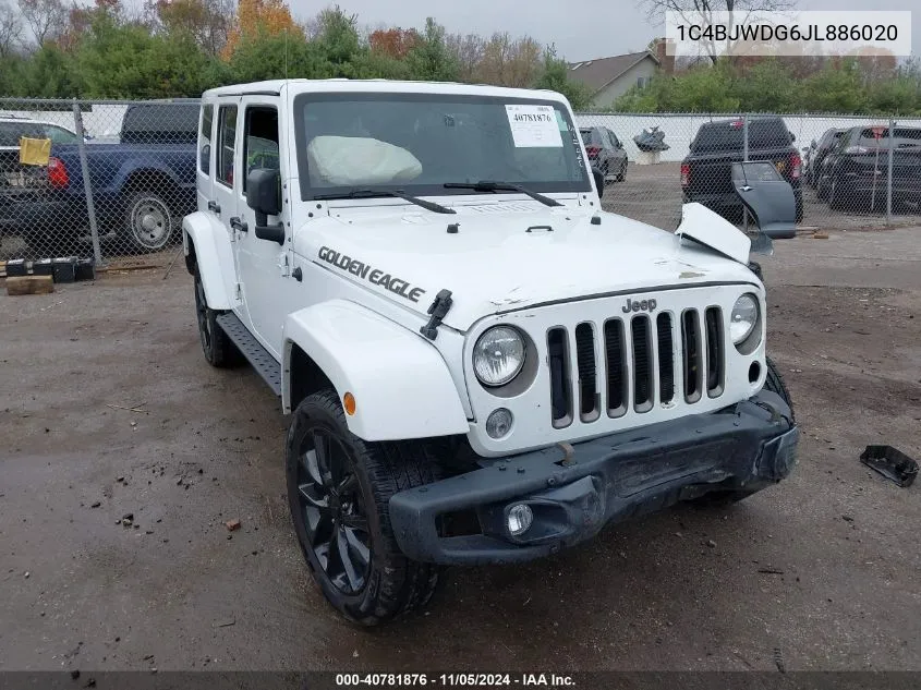 2018 Jeep Wrangler Jk Unlimited Sport VIN: 1C4BJWDG6JL886020 Lot: 40781876