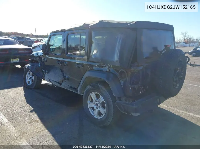 1C4HJXDG2JW152165 2018 Jeep Wrangler Unlimited Sport S 4X4