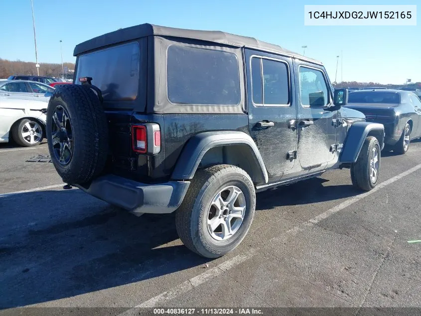 1C4HJXDG2JW152165 2018 Jeep Wrangler Unlimited Sport S 4X4