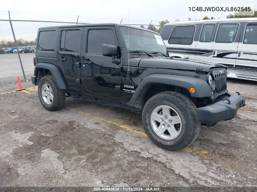 1C4BJWDGXJL862545 2018 Jeep Wrangler Jk Unlimited Sport S 4X4