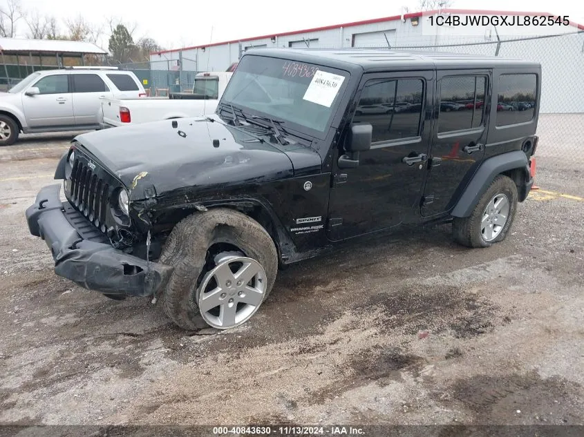 1C4BJWDGXJL862545 2018 Jeep Wrangler Jk Unlimited Sport S 4X4