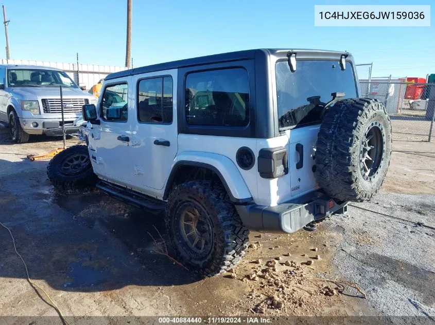 2018 Jeep Wrangler Unlimited Sahara 4X4 VIN: 1C4HJXEG6JW159036 Lot: 40884440