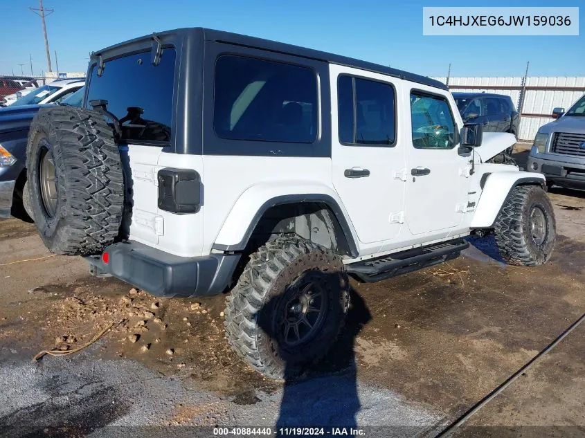 2018 Jeep Wrangler Unlimited Sahara 4X4 VIN: 1C4HJXEG6JW159036 Lot: 40884440