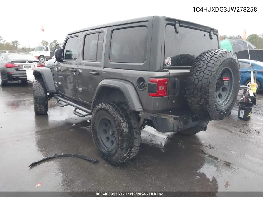 2018 Jeep Wrangler Unlimited Sport S 4X4 VIN: 1C4HJXDG3JW278258 Lot: 40892363