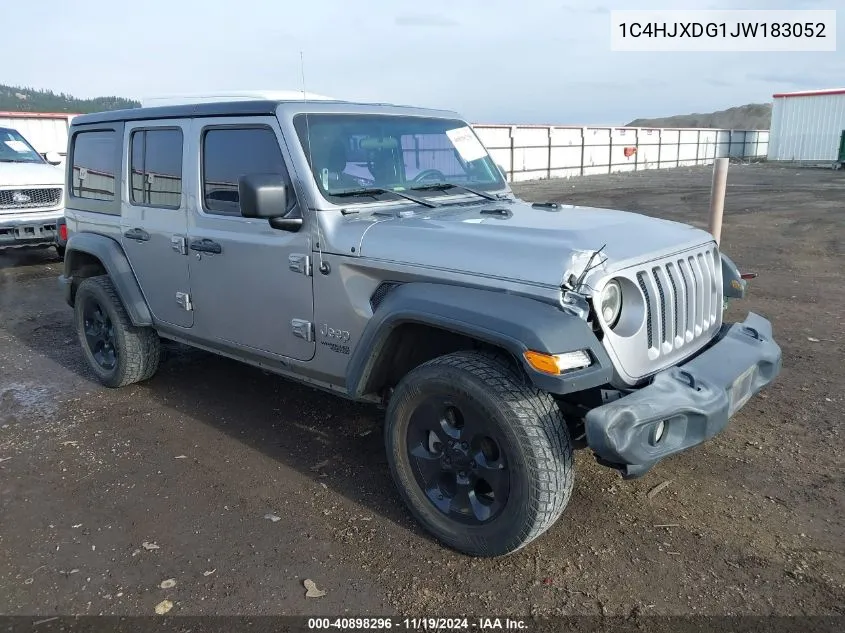 2018 Jeep Wrangler Unlimited Sport 4X4 VIN: 1C4HJXDG1JW183052 Lot: 40898296